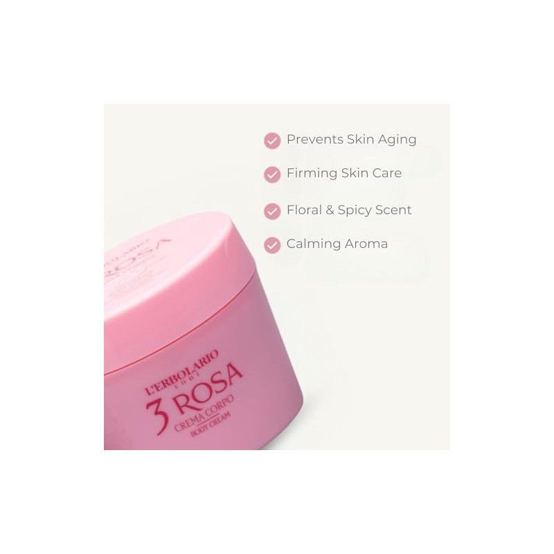 3 Rosa (Three Pinks) Perfumed Body Cream by L'Erbolario Lodi