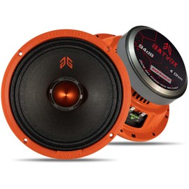 GRTSKY MX65E2 Loudspeaker 6.5 Inch Midrange 480 Watts 4 Ohms Orange Bullet, Premium Quality Audio Door Speakers for Car or Truck Stereo Sound System, Orange (2 Speakers)