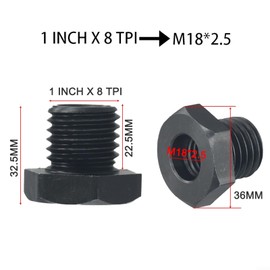 Wood Lathe Chuck Adapter, M18X2.5 to 1-8TPI, Headstock Spindle Adapter, Woodworking Chuck Thread Converter for Metal or Wood Turning, CNC Machining