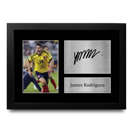 HWC Trading FR A4 James Rodriguez Colombia Gifts Printed Signed Autograph Picture for Football Fans and Supporters - A4 Framed