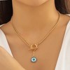 Inateannal Boho Evil Eye Necklace Open Circle Toggle Necklace Evil