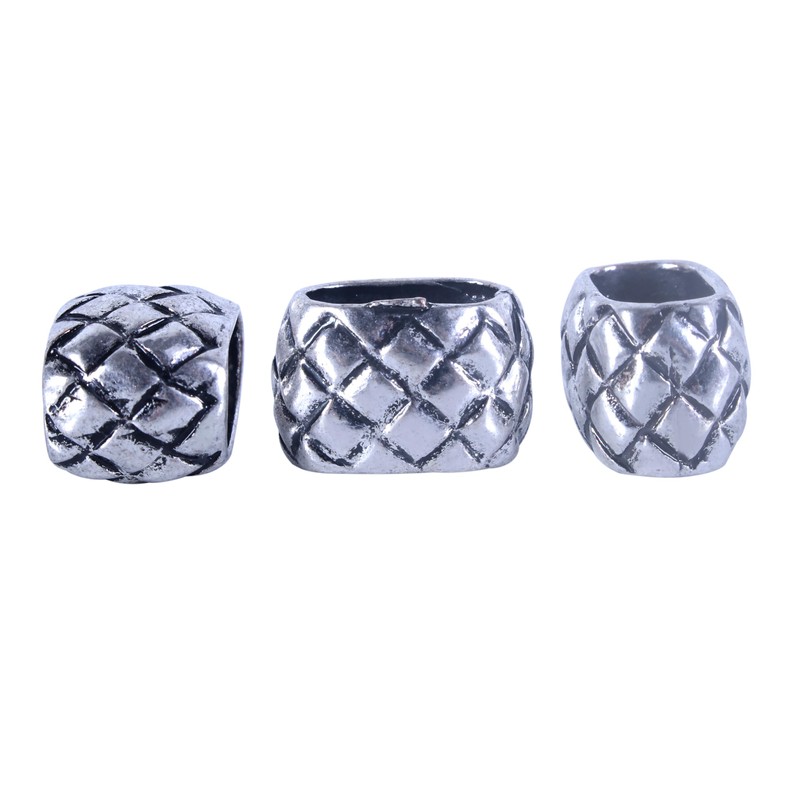 KONMAY Carved Spacer Beads 20pcs 10.0x6.0mm Antique Silver Flat Hole