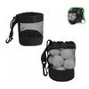 2Pack Golf Ball Storage Bag，Black Golf Ball Pouch Bags with