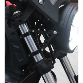 PKEDUO Motorcycle Headlight, White/Red Smoked X DRL 7inch Round Headlight with Housing Bucket Compatible with Buell Blast Cafe Racer CB400 SV650 Vulcan