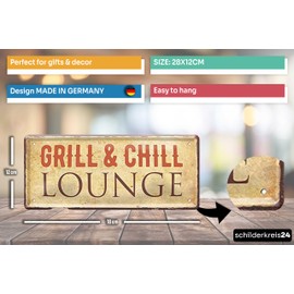 schilderkreis24 Tin Signs Collection 28 x 12 cm - Funny Barbecue Sayings: BBQ Decoration for Real Grill Masters: (Grill & Chill Lounge)