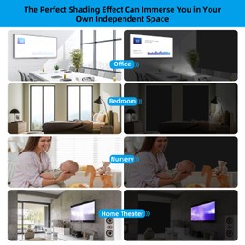 Fuloon Blackout Blinds for Any Size Shape Window Stick On Black Out Blinds Portable & Lightweight Travlel Roller Blinds No Drill Black Out Blinds with Magic Stickers(300 * 145 cm, Black)