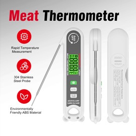 Instant Read Meat Thermometer for Grill and Cooking HABOTEST Best Waterproof Ultra Fast Thermometer with Backlight & Calibration. Digital Food Probe for Kitchen, Outdoor Grilling and BBQ!