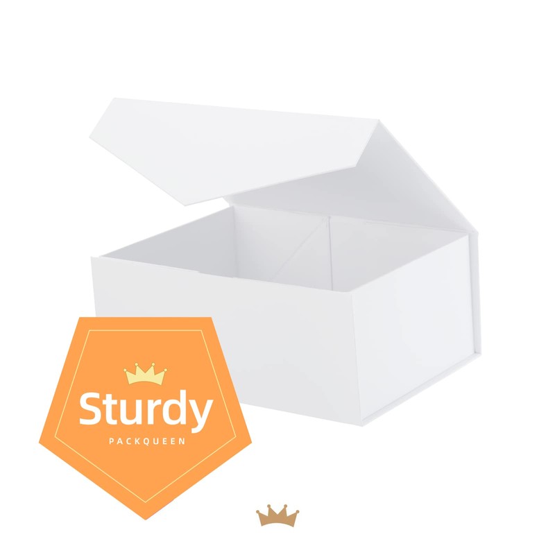 PACKQUEEN Gift Boxes 9x6.5x3.8 Inches, White Gift Box, Bridesmaid Groomsman