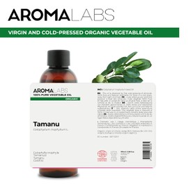 ORGANIC - TAMANU Oil - 100mL - 100% Pure, Natural, Cold Pressed and Cosmos Certified - AROMA LABS (French Brand)
