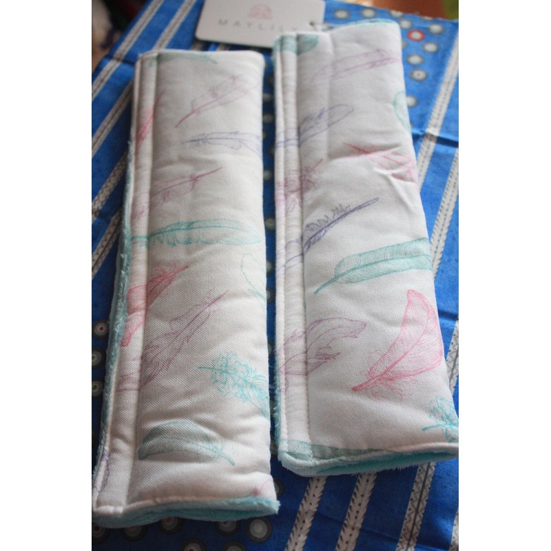 MayLily, Baby Car Seat Belt Strap Covers, Bamboo/Minky, Made in