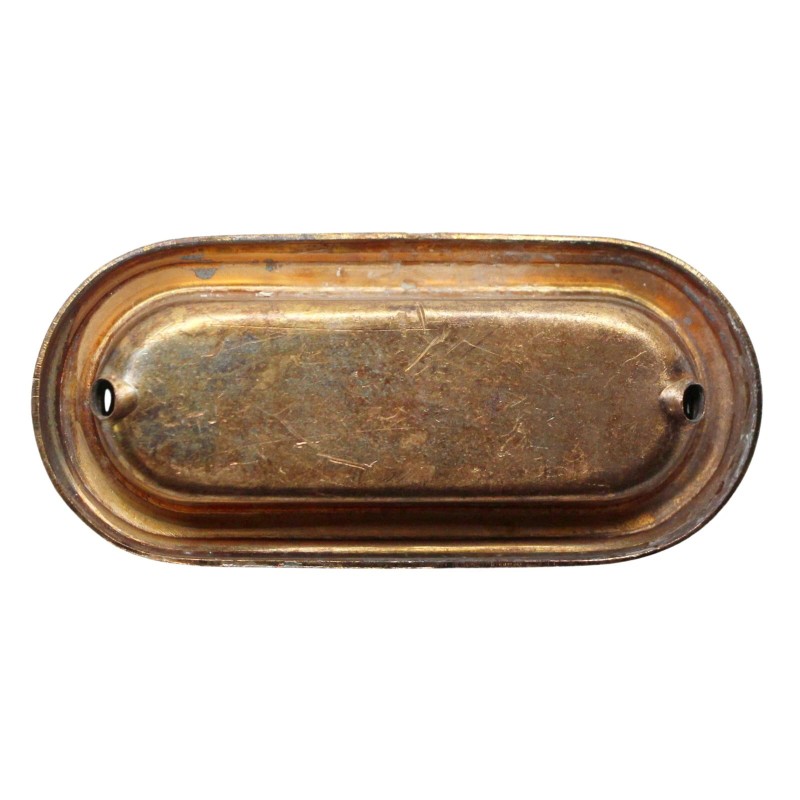 Antique 3.125 in. Brass Oblong Window Recessed Sash Lift