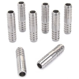 LTWFITTING Bamboo Shoot Joint Hose Connector Hose Inner Diameter 0.4 inch (10 mm), Stainless Steel (Pack of 25)