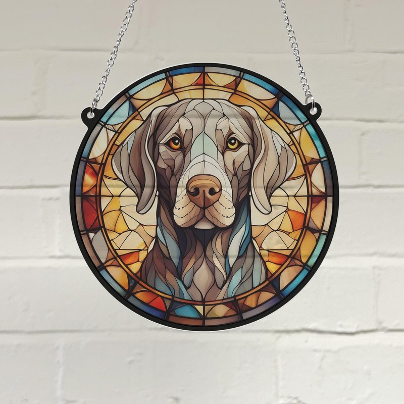 Image Industry Weimaraner Stained Glass Effect Suncatcher - Garden Gift