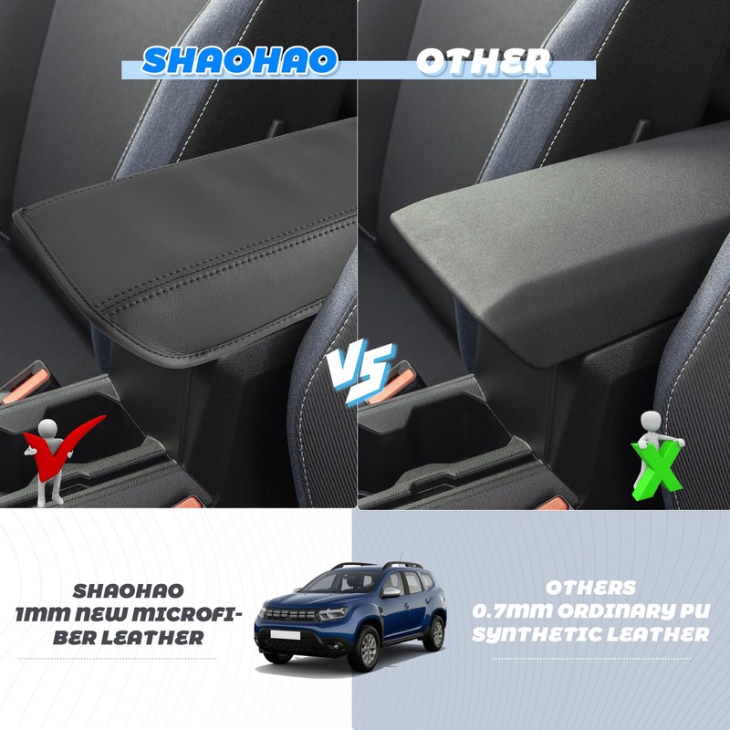 SHAOHAO Centre Armrest Cover Compatible with Dacia Duster 3 2024