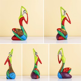 suruim Colorful Abstract Women Figurines Sculptures Home Decor for Shelves Yoga Pose Art Statue Modern Home Decoration Living Room Zen Decor Tables Ornaments (C)