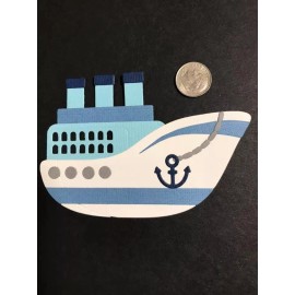 HANDMADE Paper Die  Cut 1 Cruise Ship Scrapbook / Card Embellishment