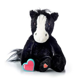 My Baby's Heartbeat Bear Recordable Stuffed Animals 20 sec Heart Voice Recorder for Ultrasounds and Sweet Messages Playback, Perfect Gender Reveal for Moms to Be, Vintage Horse Black