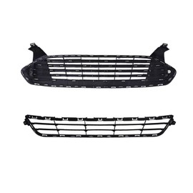 Front Bumper Cover & Front Upper & Lower Grille Compatible With 2013 2014 2015 2016 Fo-rd Fusion