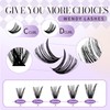 Eyelash Extensions Set, 60D + 80D Cluster Lashes Kit, C