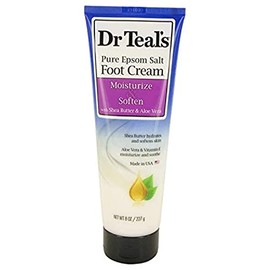 Dr Teals Pure Epsom Salt Foot Cream by Dr Teals Pure Epsom Salt Foot Cream with Shea Butter  Aloe Vera  Vitamin E 8 oz for Women                      