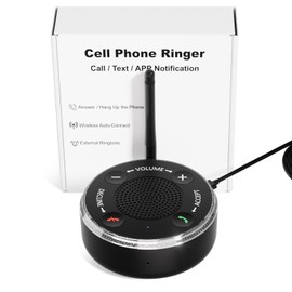 iGuerburn Loud Cell Phone Ringer Amplifier for Seniors & Hearing Impaired, 116dB External Ringer for Cell Phone with Dual Alert, Bluetooth 5.3 Speakerphone Dedicated Answer/End Call, 95ft Coverage