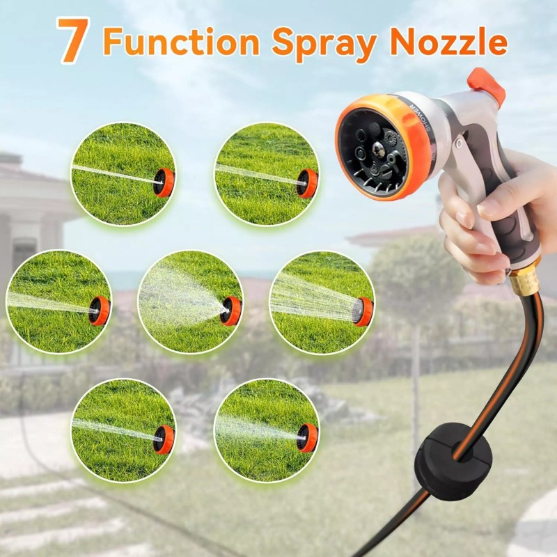 NEOTEC Ground Mounted Retractable Hose Reel with 100FT Garden Water