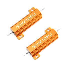 Chanzon 2pcs Wirewound Aluminum Shell Resistor 10 Ω ohm 50W ±5% Tolerance 10R Rohs Certified