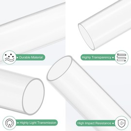 M METERXITY 1 Pack Clear Rigid Acrylic Pipe, 41mm [1.61 inches] ID x 45mm [1.77 inches] OD Plastic Round Tube, for Water Cooling Systems/Lamps/Fountains/Aquariums/Display Stands, Acrylic Tubing [305mm