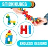 KOMARC GAMES StickiKubes, Mini Stacking Cubes That Stick to Anything,