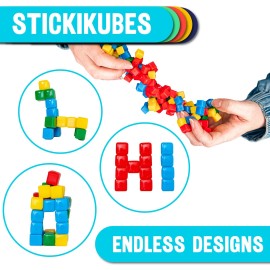 KOMARC GAMES StickiKubes, Mini Stacking Cubes That Stick to Anything, Non Tox...