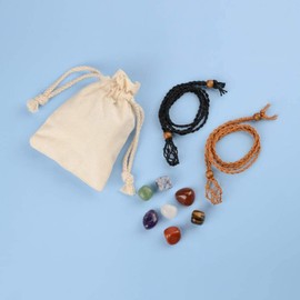 Set of Natural Healing Crystals, 7 Chakra Stones, 7 Chakra Necklace, Energy Crystals for Meditation, Chakra Stones (Pack of )
