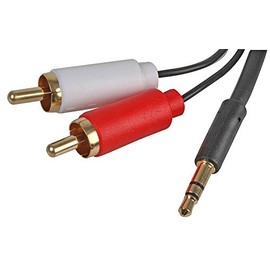 Pro Signal PSG3152-2M Slim 3.5mm Stereo Plug to 2x Phono (RCA) Plug Lead, 2m, Black