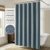 MIULEE Extra Long Linen Shower Curtain 84 Inch Long with