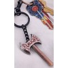 KindaCoolThings Metal Battle Axe Satirical Keychain / Pendant Live, Laugh,