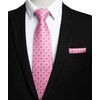 HISDERN Men's Pink Plaid Ties for Wedding Party Woven Necktie