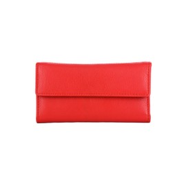 ASHLIN® RFID Blocking Ladies' Luxurious Leather - Slim Clutch Wallet [RFIDL5910-48-47], Fire Engine Red, Small