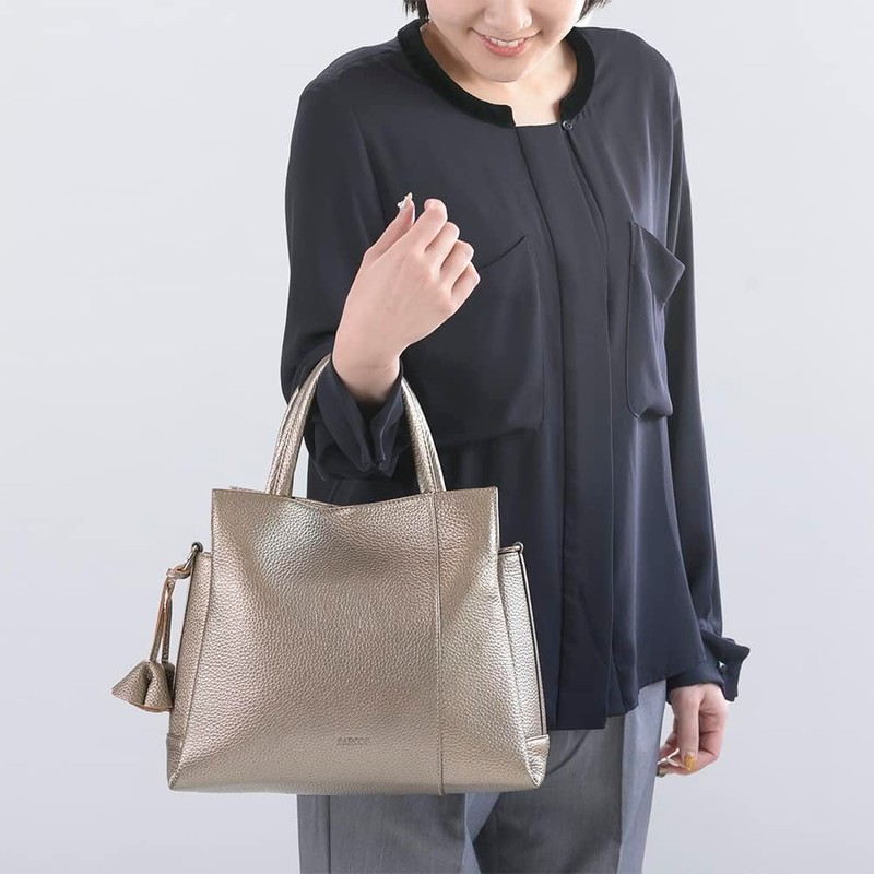 Balcos Women's Genuine Leather Handbag Shoulder Bag with Charm 2-Way