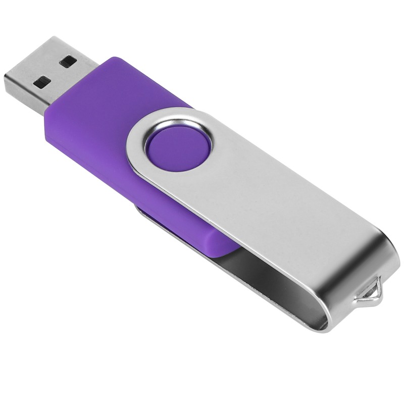 USB Flash Drive Candy Purple Rotatable Portable Storage Memory Stick