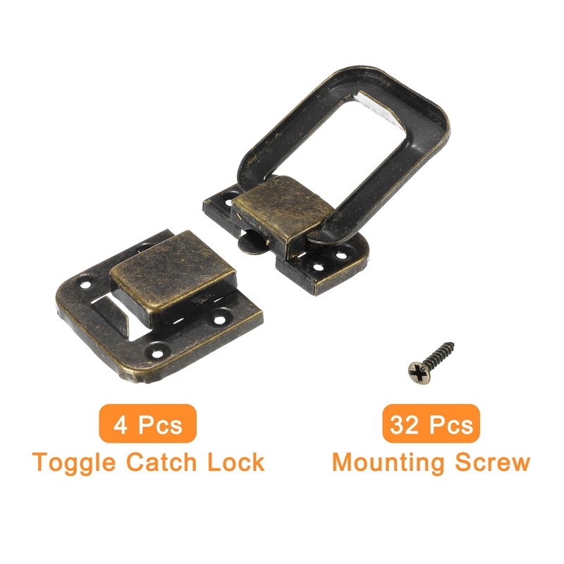 sourcing map 4Pcs Toggle Catch Lock, 3.15" x 2.17" (LxW)
