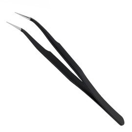 M00649 MOREZMORE 1pc Needle Tweezers Curved Long Nose Clip Bend Tweezer for Model Making and Applying Hair to Puppets