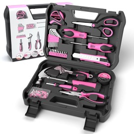 Pink Tool Kit 69 Piece Tool Kit for Women Small Basic Hand Tool Box Home Tool Set Perfect for Ladies and Girls with General Home Repairs, DIY Project,Office and College Dormitory Use