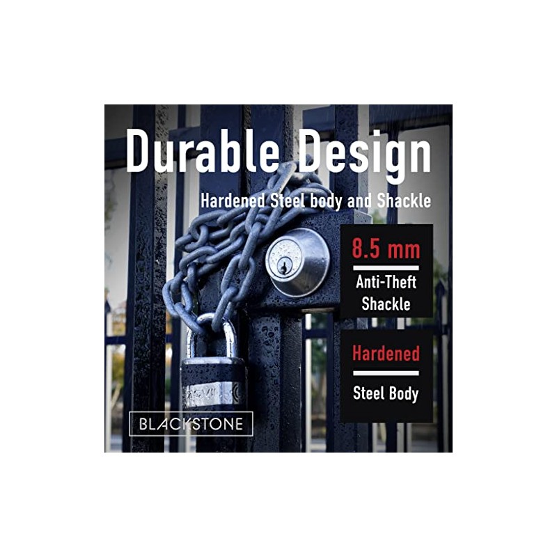 Blackstone Anti-Theft Loud 130db Alarm Padlock Weather Proof Heavy Duty