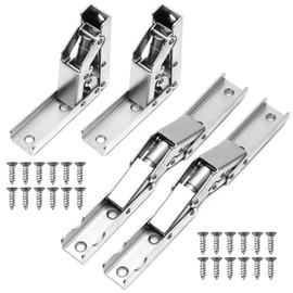 Pack of 4 Hinges 90 Degree, Hinges Folding Shelf, Hidden Table Holder Hinge with Screws for Cabinet Doors