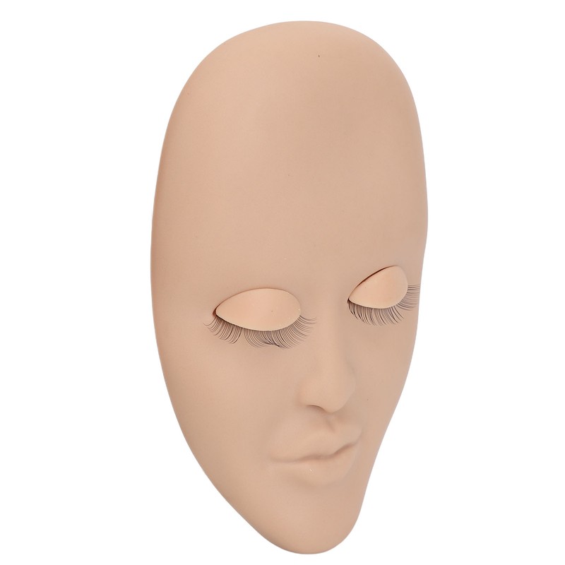 Eyelash Extension Mannequin Head with 6 Pair Replacement Eyelids Soft