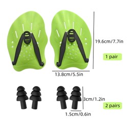 LIANRISES Hand Paddles For Swimming Training For Hands Adults Kids, Water Gloves to Help Upper Body Resistance, Adjustable and 2 pairs Waterproof Ear Plugs