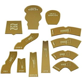 LITKO Template Set Compatible with Gaslands Miniatures Game | Set of 12 | Movement & Maneuvers | Turn Templates | Area Effect | Translucent Bronze (28mm Scale Template Set)