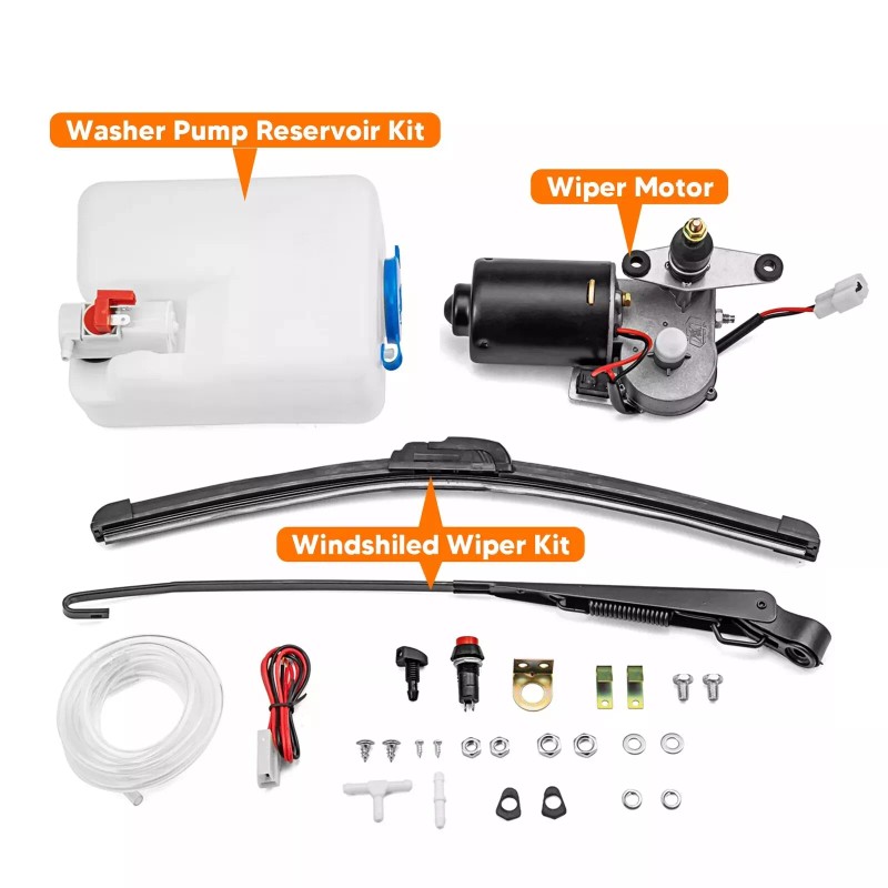 LIANGREN 12V Electric Windshield Wiper Motor Kit+Wiring For Polaris Ranger