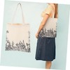 Ciieeo Flower Printed Canvas Tote Bag Large Capacity Leisure Handbag