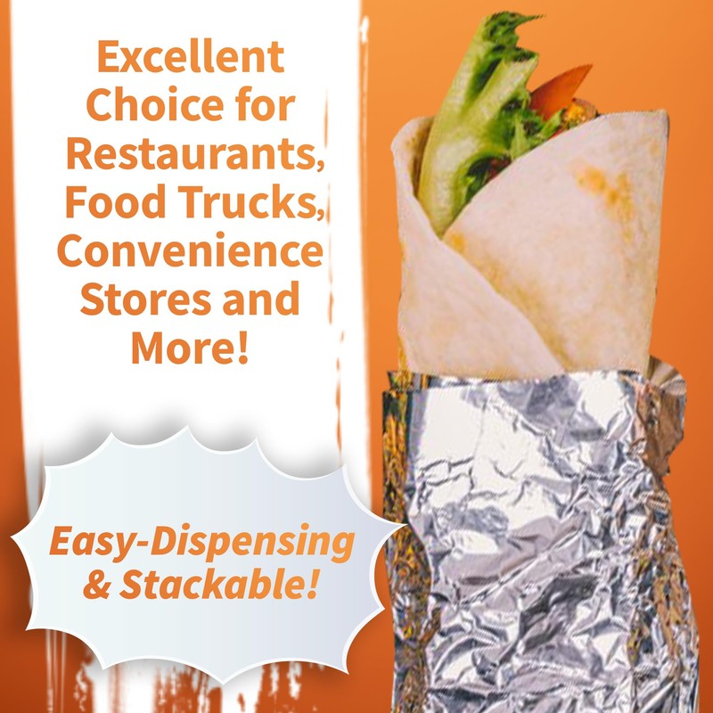 Insulation Sandwich Wrapping Paper Aluminum Foil Sheets - [500 Pack]