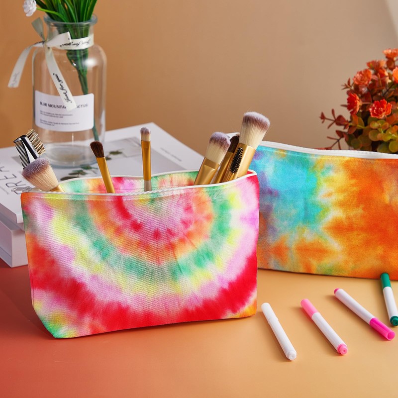 Sanwuta 20 Pcs White Cotton Makeup Bags for Tie Dying,